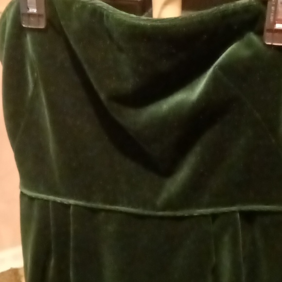 FINAL PRICE J. CREW strapless winter green dress w striped silk lining pleat 8 - Picture 2 of 13